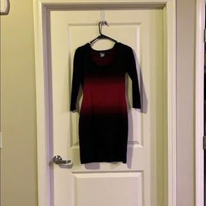 Venus brand black and pink body con sweater dress